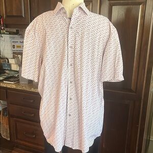 Johnnie-O Sz XL Flamingo Hangin’ Out Short Sleeve Button Down GUC